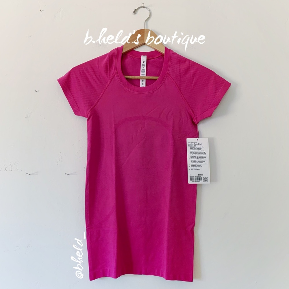lululemon Swiftly Tech Short Sleeve Shirt 2.0 Sonic Pink Size 4 New NWT